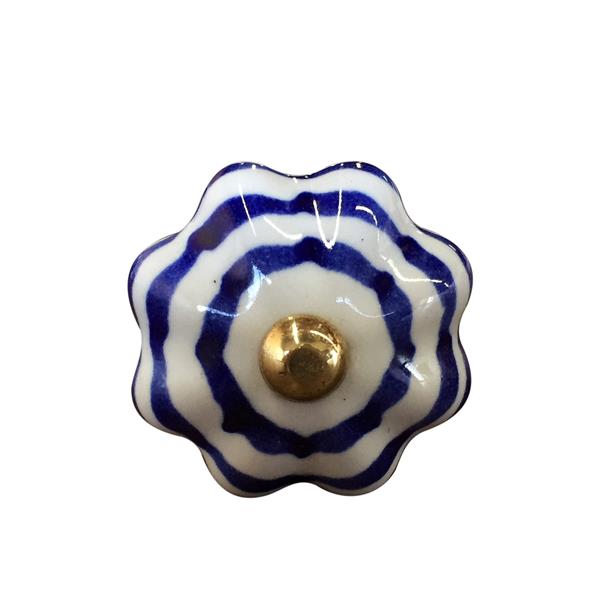 Natural by Lifestyle Brands Handpainted Ceramic Knobs 12 PK Blue/White