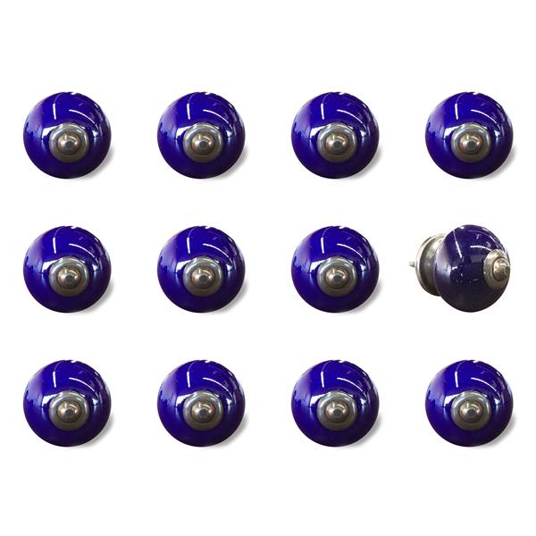 Natural by Lifestyle Brands Handpainted Navy/Copper Ceramic Knobs (12 Pack)