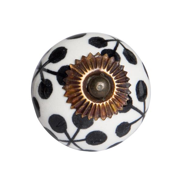 Natural by Lifestyle Brands Handpainted Black/White Ceramic Knobs (12 Pack)