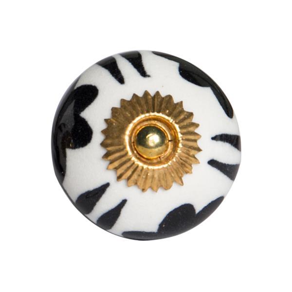 Natural by Lifestyle Brands Handpainted Blue/Yellow/Black Ceramic Knobs (12 Pack)