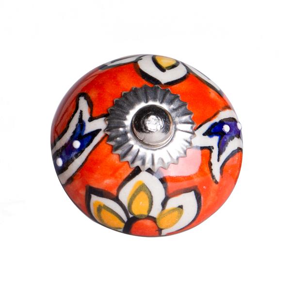 Natural by Lifestyle Brands Handpainted Orange/Yellow/Blue Ceramic Knobs (8 Pack)