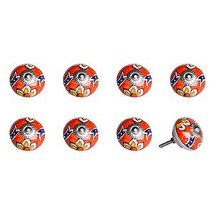 Natural by Lifestyle Brands Handpainted Orange/Yellow/Blue Ceramic Knobs (8 Pack)