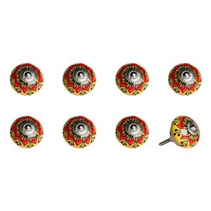 Natural by Lifestyle Brands Handpainted Yellow/Red/Black Ceramic Knobs (8-Pack)