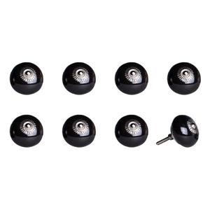 Natural by Lifestyle Brands Handpainted Black Ceramic Knobs (8 Pack)