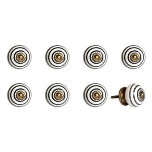 Natural by Lifestyle Brands Handpainted Black/White/Copper Ceramic Knobs (8 Pack)