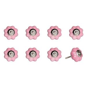 Natural by Lifestyle Brands Handpainted Pink/Silver Ceramic Knobs (8 Pack)