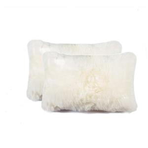 Natural by Lifestyle Brands Natural 12-in x 20-in Sheepskin Pillows (2 Pack)