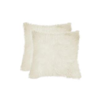 Natural by Lifestyle Brands Natural 18-in x 18-in Sheepskin Pillows (2 Pack)