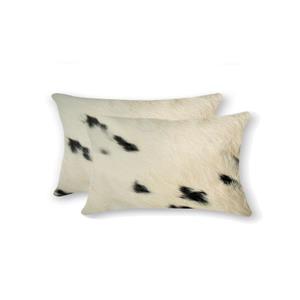 Natural by Lifestyle Brands 12-in x 20-in White and Black Kobe Cowhide Pillow (2 Pack)