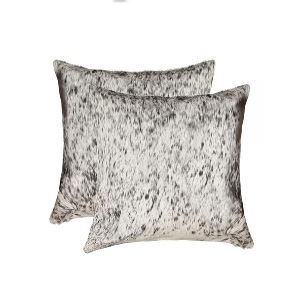 Natural by Lifestyle Brands 18-in Gray and White Kobe Cowhide Pillow (2 Pack)