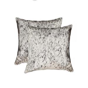 Natural by Lifestyle Brands 18-in Gray and White Kobe Cowhide Pillow (2 Pack)