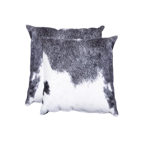 Natural by Lifestyle Brands 18-in Gray and White Kobe Cowhide Pillow (2 Pack)
