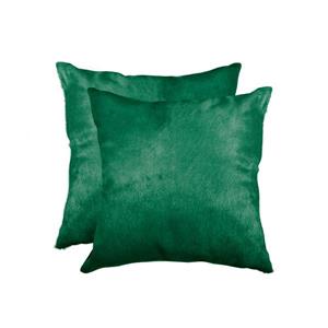 Natural by Lifestyle Brands 18-in Green Torino Cowhide Pillow (2 Pack)