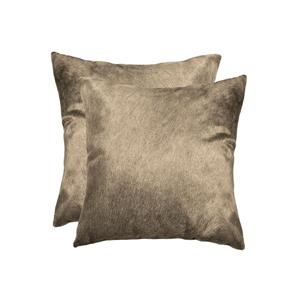Natural by Lifestyle Brands 18-in Taupe Kobe Cowhide Pillow (2 Pack)