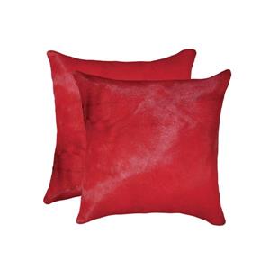 Coussins en peau de vache Torino, 18"x18", vin, 2 pqt