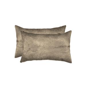 Natural by Lifestyle Brands 12-in x 20-in Taupe Torino Cowhide Pillow (2 Pack)