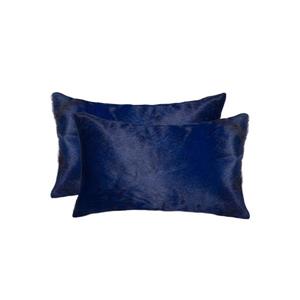 Natural by Lifestyle Brands 12-in x 20-in Navy Torino Cowhide Pillow (2 Pack)