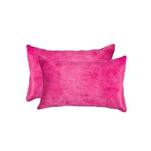 Natural by Lifestyle Brands Torino 12-in x 20-in Fuchsia Cowhide Pillow (2 Pack)