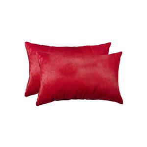 Natural by Lifestyle Brands 12-in x 20-in Wine Torino Cowhide Pillow (2 Pack)