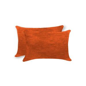Coussins en peau de vache Torino, 12"x20", orange, 2 pqt