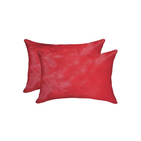 Coussins en peau de vache Torino, 12 pox20 po, rouge, 2 pqt