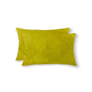 Natural by Lifestyle Brands 12-in x 20-in Yellow Torino Cowhide Pillow (2 Pack)