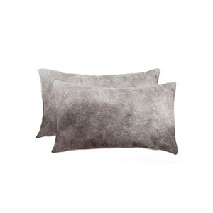 Coussins en peau de vache Torino, 12"x20", gris, 2 pqt