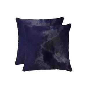 Natural by Lifestyle Brands 18-in Navy Torino Cowhide Pillow (2 Pack)
