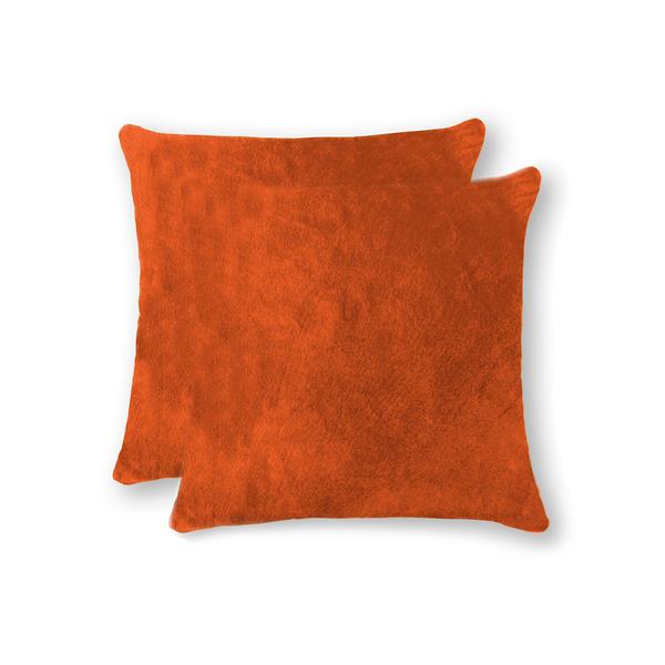 Natural By Lifestyle Brands 18 In Orange Torino Cowhide Pillow 2