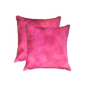 Coussins en peau de vache torin, 18"x18", fuchsia, 2 pqt