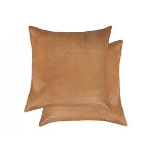 Natural by Lifestyle Brands 18-in Tan Torino Cowhide Pillow (2 Pack)