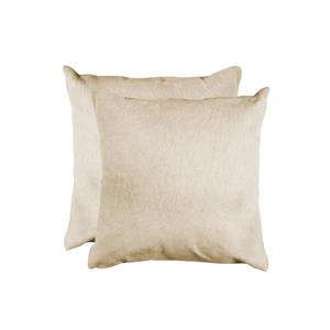 Natural by Lifestyle Brands 18-in Natural Torino Cowhide Pillow (2 Pack)