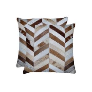 Natural by Lifestyle Brands 18-in Brown and Natural Torino Cowhide Pillow (2 Pack)