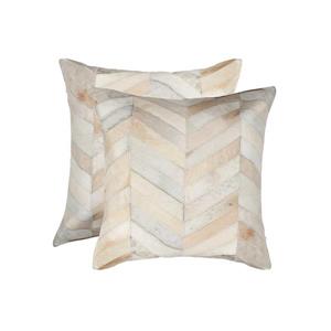 Natural by Lifestyle Brands 18-in Natural Torino Cowhide Pillow (2 Pack)