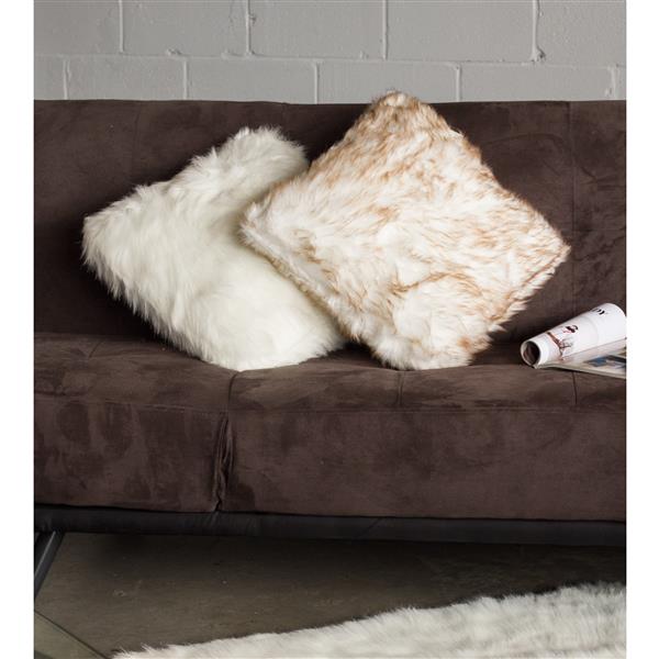 Tan faux fur clearance pillow