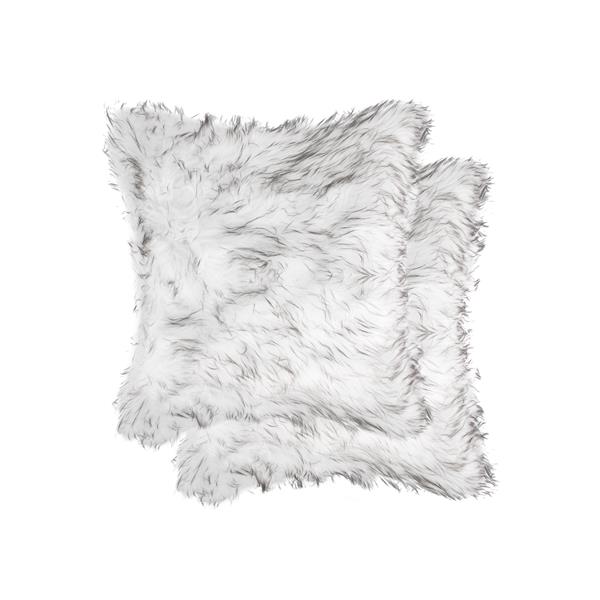 Faux fur hot sale pillows grey