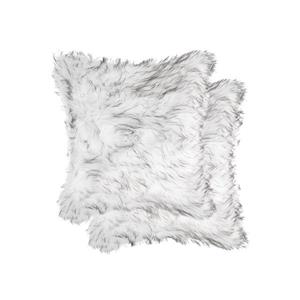 Luxe Belton 18-in Square Gradient Grey Faux Fur Pillows (2 Pack)