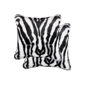 Luxe Belton 18-in Square Zebra Faux Fur Pillows (2 Pack)