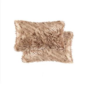 Coussin en fausse fourrure Belton, 12 pox20 po, bronze , 2 pqt