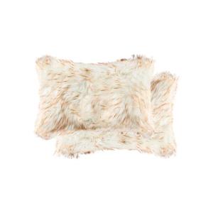 Luxe Belton 12-in x 20-in Gradient Tan Faux Fur Pillows (2 Pack)