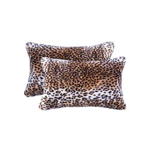 Luxe Belton 12-in x 20-in Leopard Faux Fur Pillows (2 Pack)