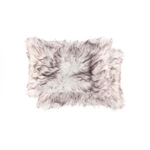 Luxe Belton 12-in x 20-in Gradient Chocolate Faux Fur Pillows (2 Pack)