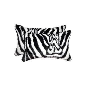 Luxe Belton 12-in x 20-in Zebra Faux Fur Pillows (2 Pack)