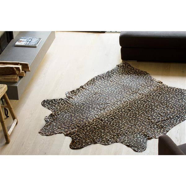 Natural by Lifestyle Brands 5' x 7' Leopard Togo Cowhide Rug