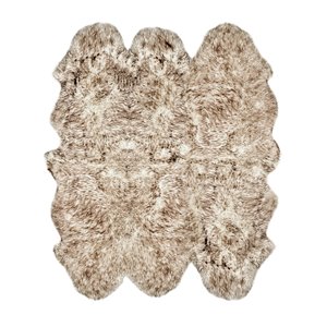 Natural by Lifestyle Brands 5-ft x 6-ft Chocolate New Zealand Sexto Sheepskin Rug