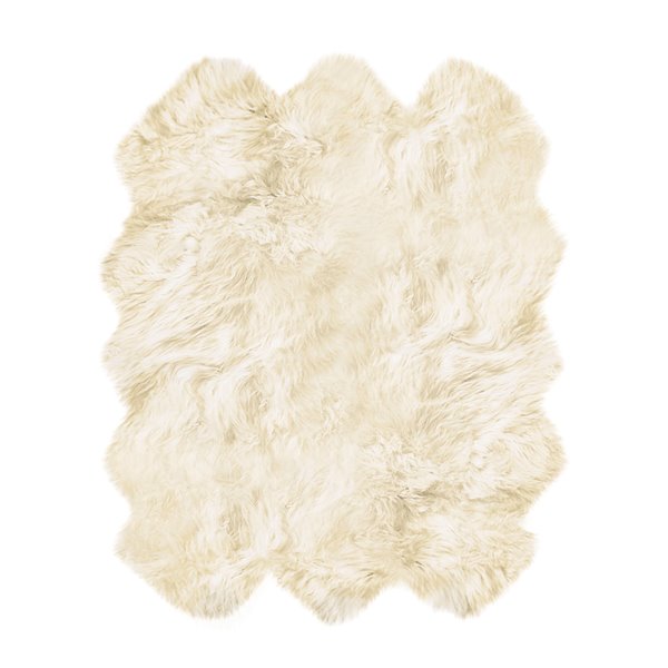 Tapis Six en peau de mouton ,5 pix 6 pi, naturel