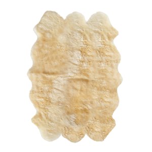 Natural by Lifestyle Brands 5-ft x 6-ft Gold New Zealand Sexto Sheepskin Rug