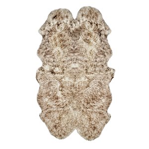 Natural by Lifestyle Brands 4-ft x 6-ft Chocolate New Zealand Quattro Sheepskin Rug