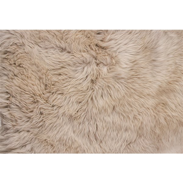 Tapis Quattro en peau de mouton ,4 pix 6 pi, taupe