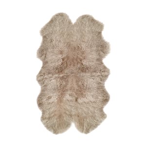 Natural by Lifestyle Brands 4-ft x 6-ft Taupe New Zealand Quattro Sheepskin Rug